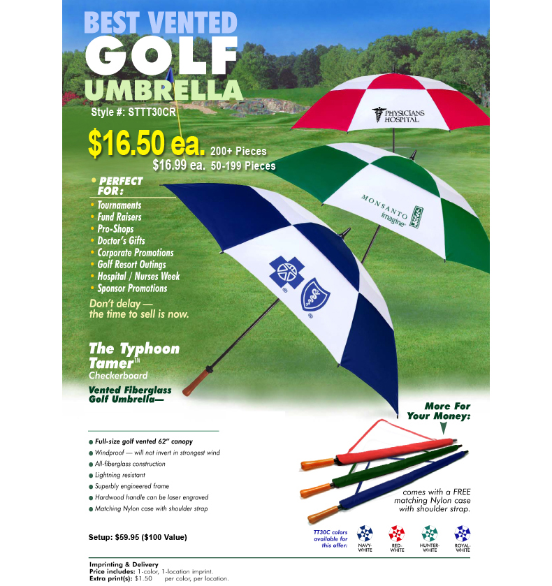 62" Vented Golf Umbrella 